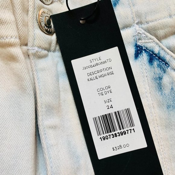 VERONICA BEARD KALLIE TIE DYE HIGH RISE STRAIGHT LEG JEANS - Picture 11 of 11